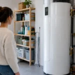 Chauffe-eau thermodynamique installé dans un cellier